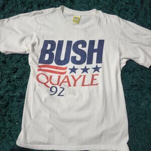 Vintage 1992 Bush Quayle Campaign T-Shirt Big Dogs USA Political Tee